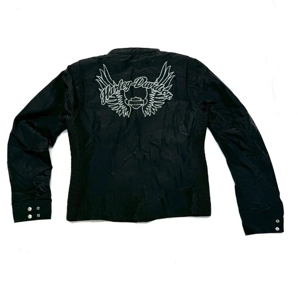 Harley Davidson Women’s Black Moto Jacket Size M - Picture 7 of 7